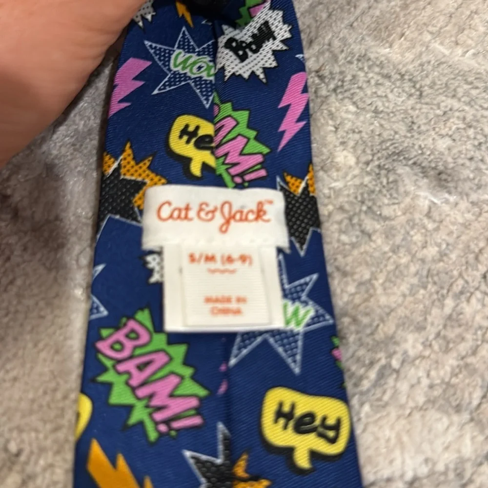 Kids Comic Print Tie - Blue